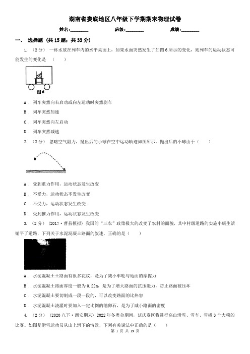 湖南省娄底地区八年级下学期期末物理试卷