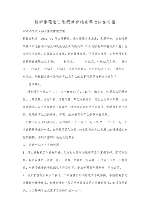 最新整理后进远程教育站点整改措施方案.docx