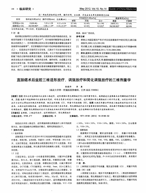 直肠癌术后盆腔三维适形放疗、调强放疗和简化调强放疗的三维剂量学