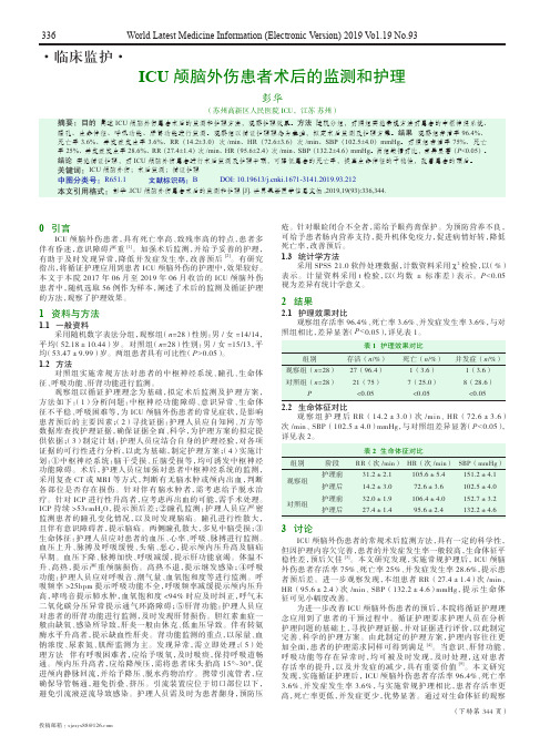 icu颅脑外伤患者术后的监测和护理