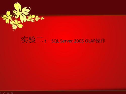 课件：实验二：SQL Server 2005 OLAP操作