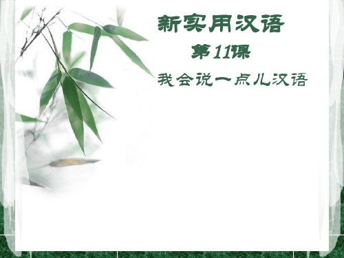 《新实用汉语课本》PPT教学课件 第十一课 我会说一点儿汉语(1)