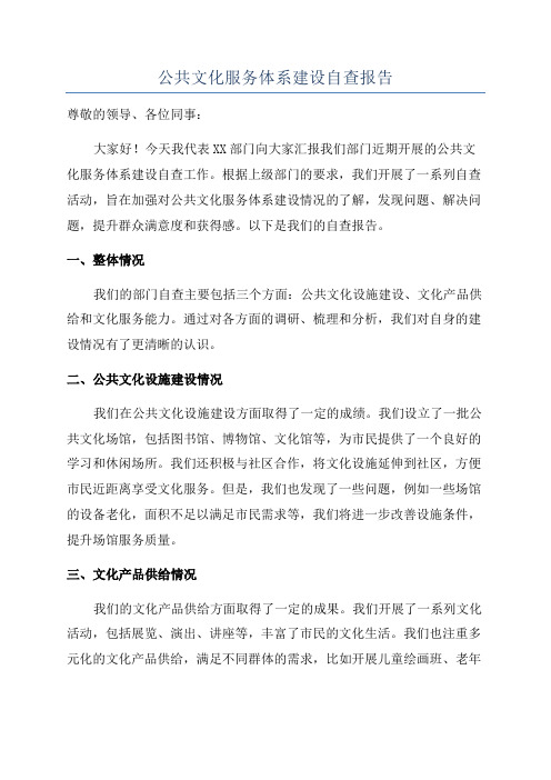 公共文化服务体系建设自查报告