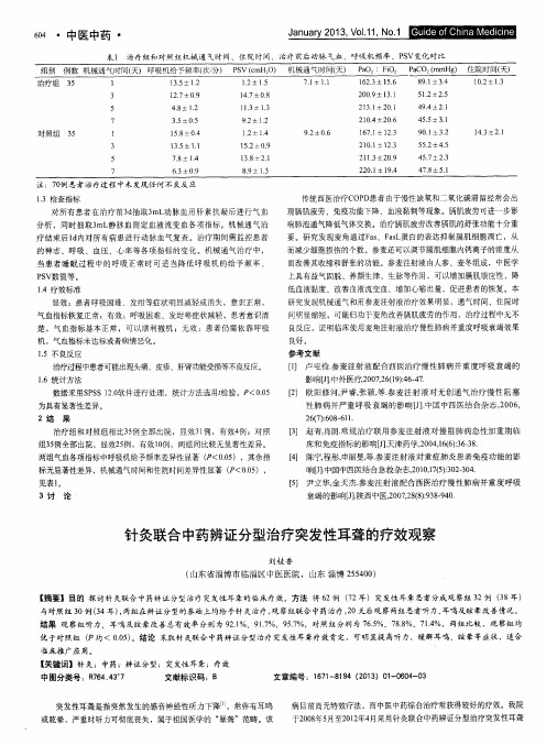 针灸联合中药辨证分型治疗突发性耳聋的疗效观察