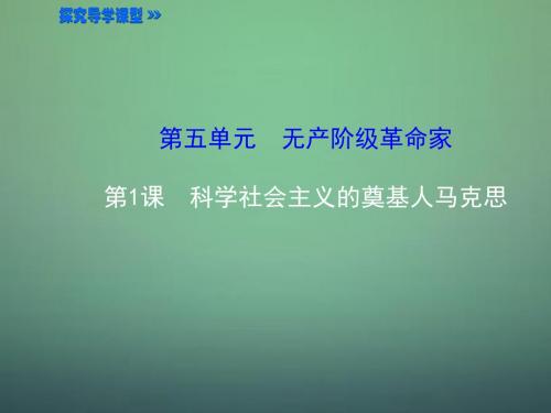 2015-2016学年高中历史 5.1科学社会主义的奠基人马克思课件2 新人教版选修4