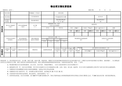 物业项目情况普查表 (2)