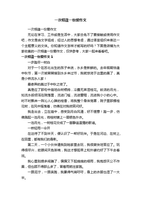 一次相逢一份爱作文