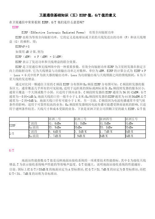 卫星通信基础知识(五) EIRP G-T值的意义