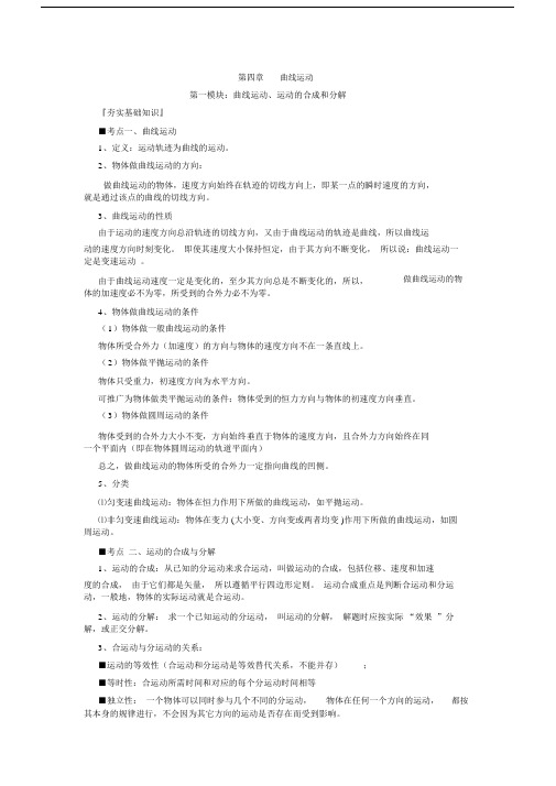 (完整)曲线运动知识点详细归纳(2),推荐文档.doc