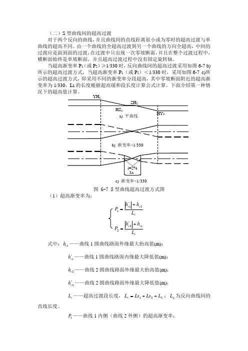 S型曲线间的超高过渡