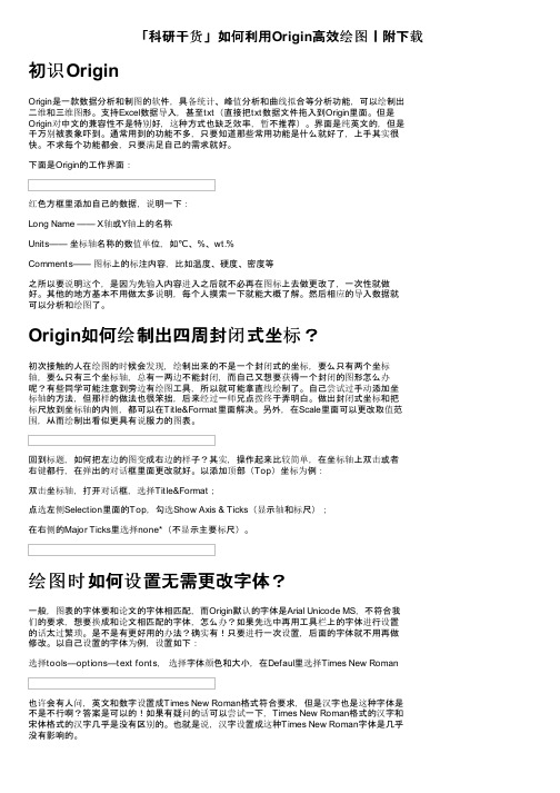 「科研干货」如何利用Origin高效绘图丨附下载