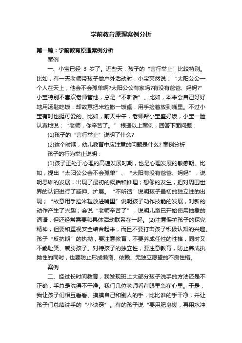 学前教育原理案例分析