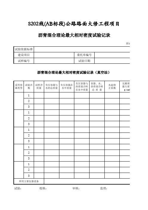 沥青混合料理论密度试验