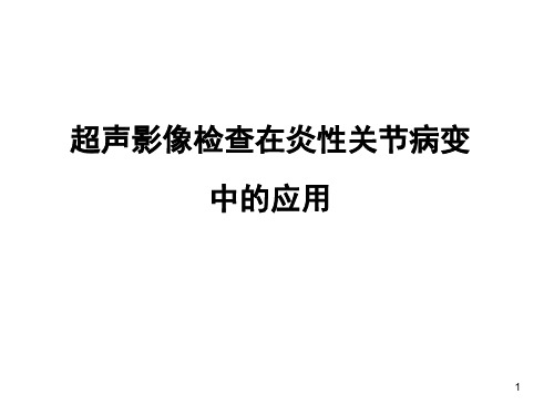 超声影像检查在炎性关节病变中的应用PPT课件