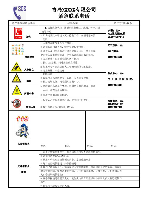 BSCI验厂文件-紧急联系人模板