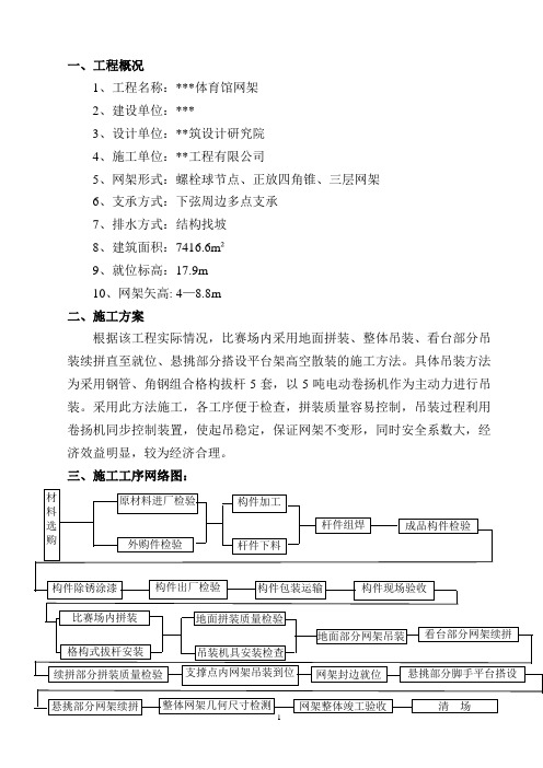 体育馆网架施工方案