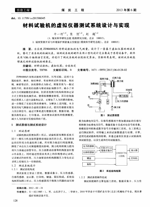 材料试验机的虚拟仪器测试系统设计与实现