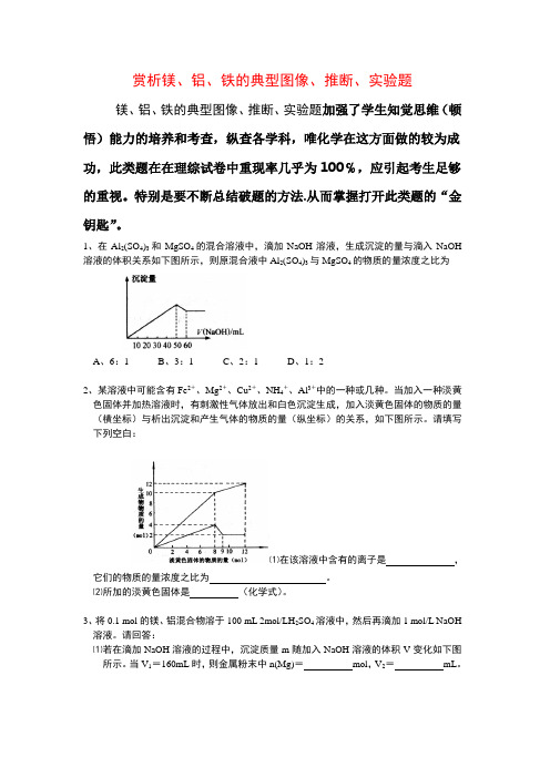 高中化学论文镁铝铁的典型图像推断实验题赏析