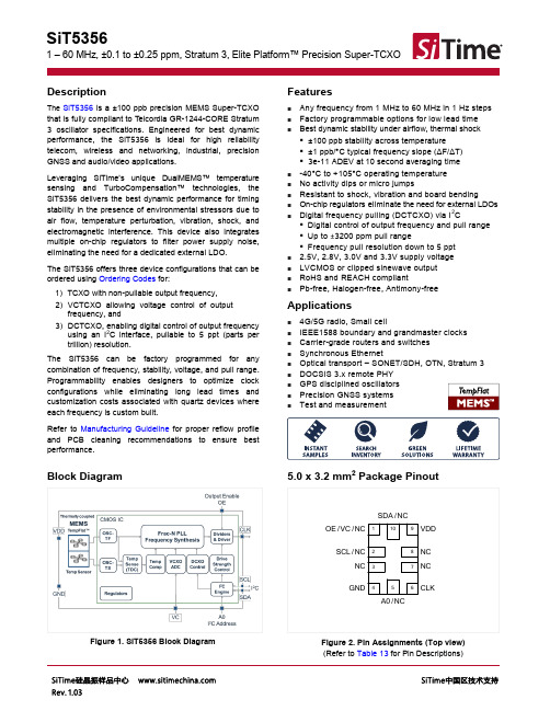 SiT5356数据手册-晶圆电子SiTime硅晶振一级代理商