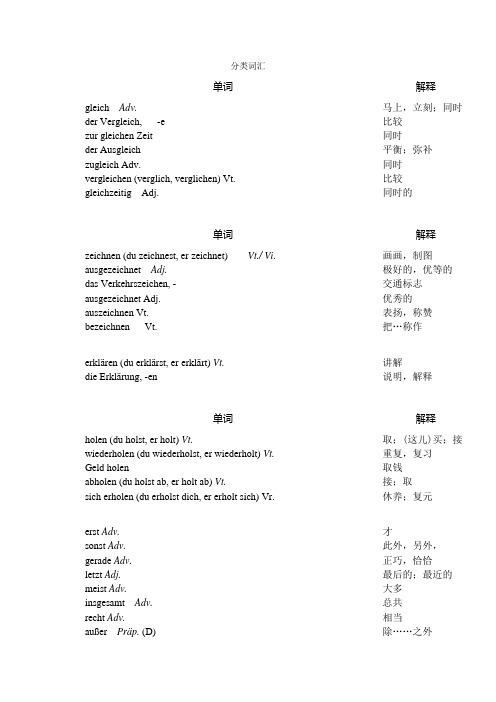 分类词汇 德语