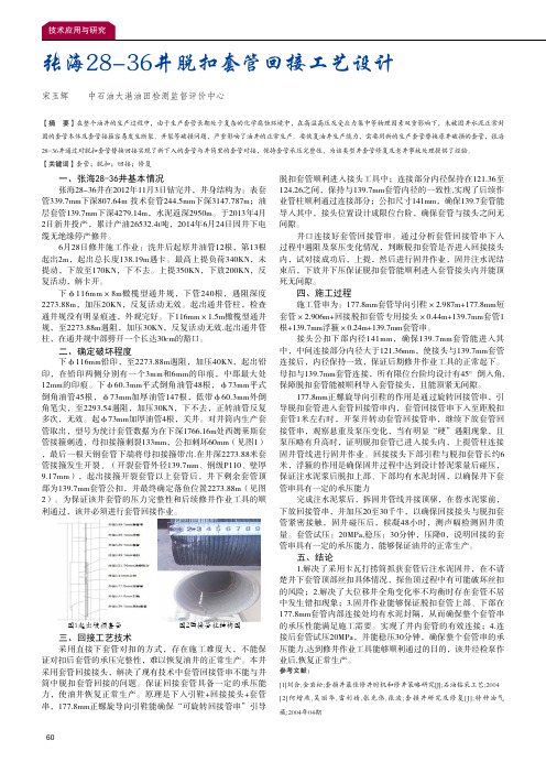 张海28-36井脱扣套管回接工艺设计