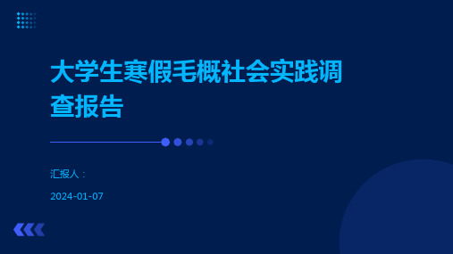 大学生寒假毛概社会实践调查报告