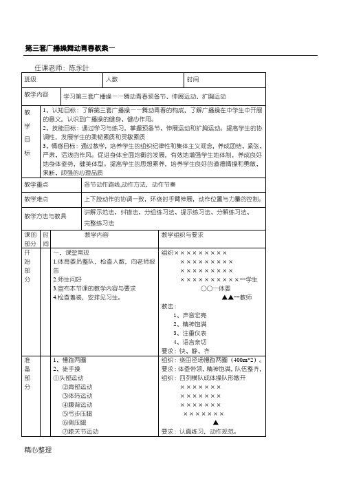 舞动青春广播操教案