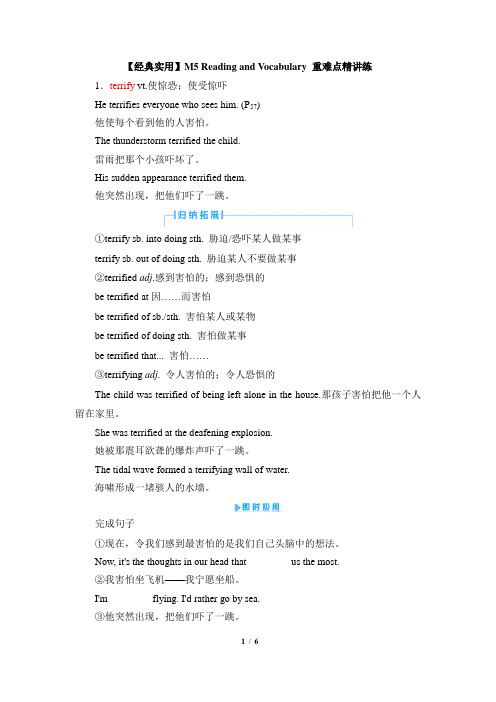 外研版高中英语选修6M5_Reading_and_Vocabulary_重难点精讲练