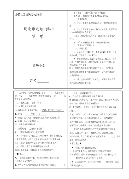 高中历史必修二第一单元历史知识点整合【实用】