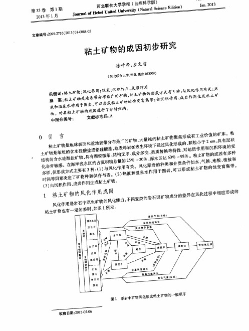 粘土矿物的成因初步研究