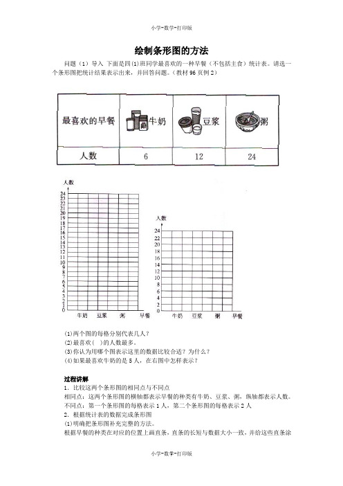 人教版-数学-四年级上册-《条形统计图》知识讲解 绘制条形图的方法