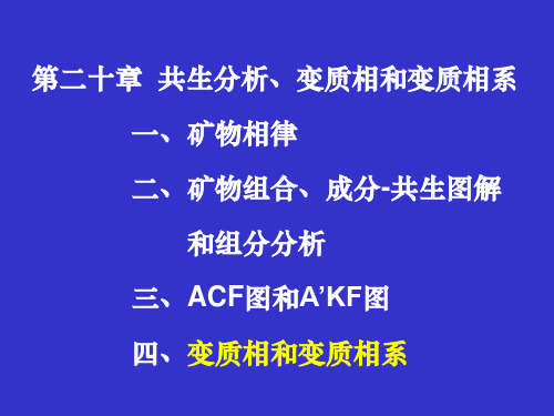 4 变质共生分析变质相系