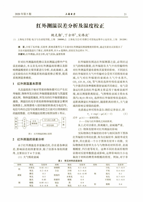 红外测温误差分析及温度校正