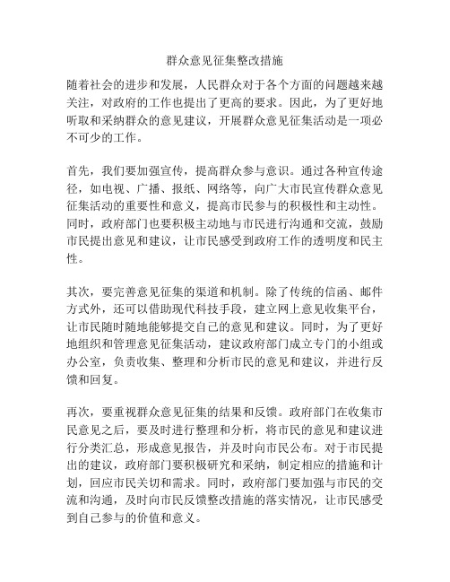 群众意见征集整改措施