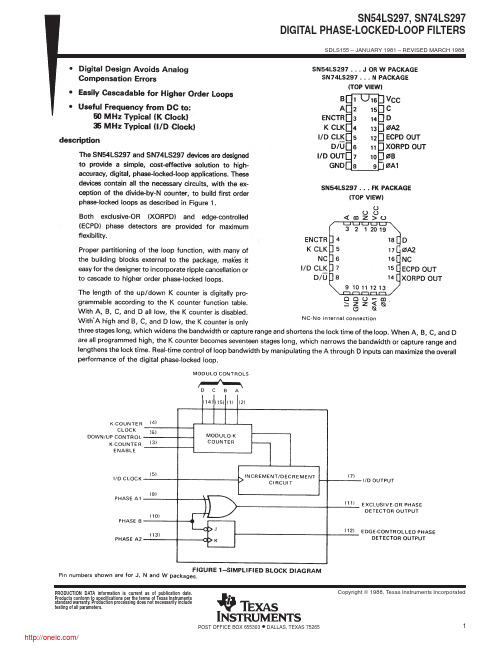 SN74LS297N;SN74LS297NE4;中文规格书,Datasheet资料