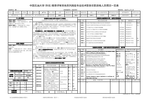 中国石油大学(华东)推荐评审其他系列高级专业技术职务