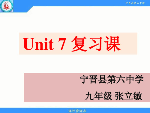 Unit 7 复习课 课件-2021-2022学年人教版九年级英语全册