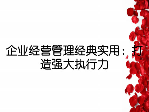企业经营管理经典实用:打造强大执行力