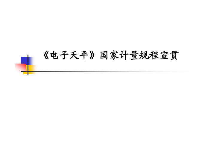 《电子天平》国家计量规程宣贯