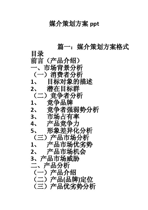 媒介策划方案ppt