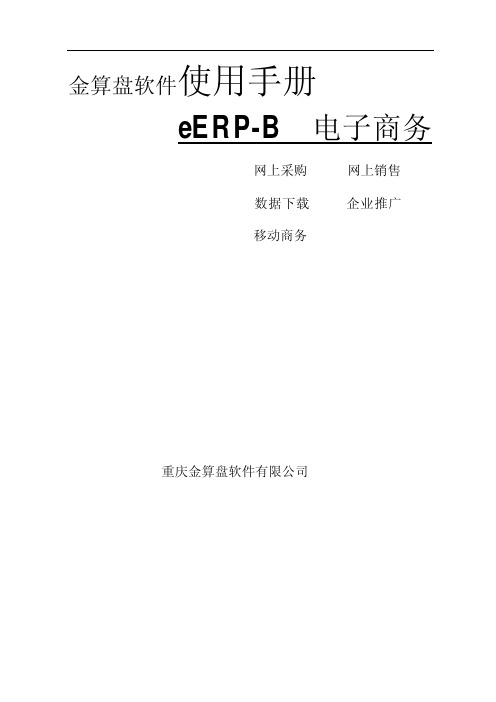 金算盘eERP-B电子商务使用手册