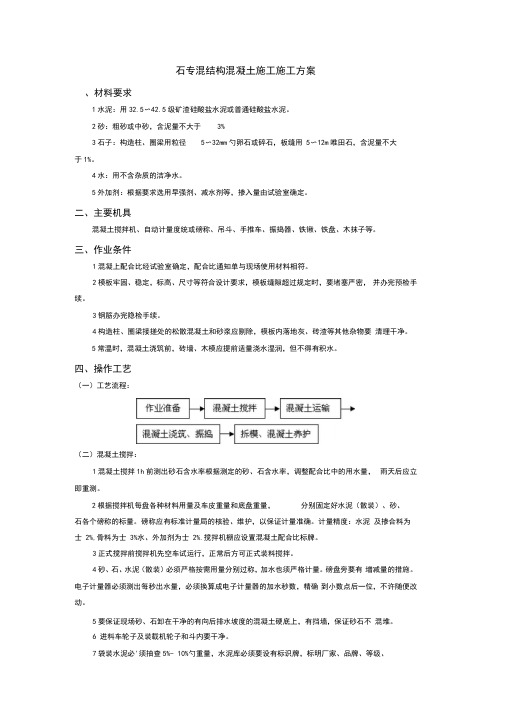 砖混结构混凝土施工施工方案