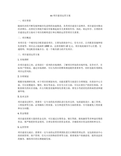 xx项目建设运营方案