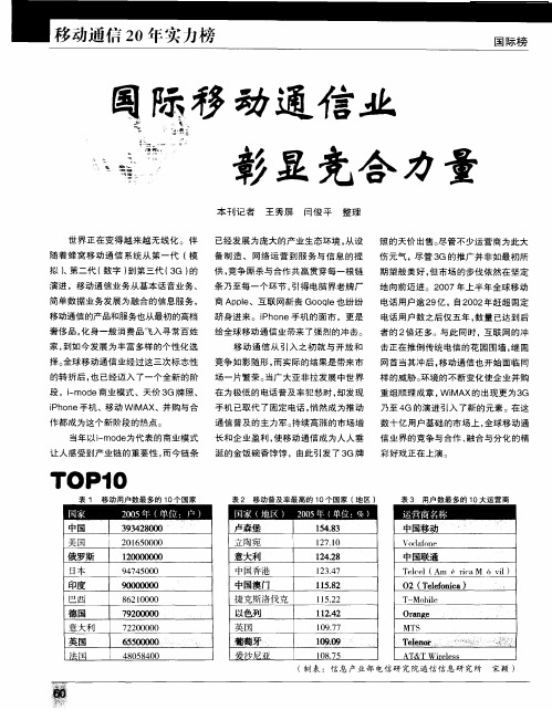 国际移动通信业 彰显竞合力量