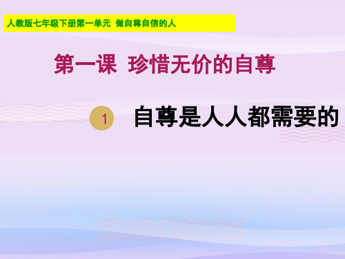 自尊是人人都需要的ppt优秀课件23 人教版PPT课件