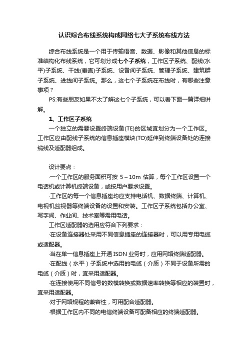 认识综合布线系统构成网络七大子系统布线方法