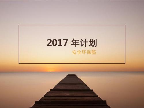 2017年安全环保部计划