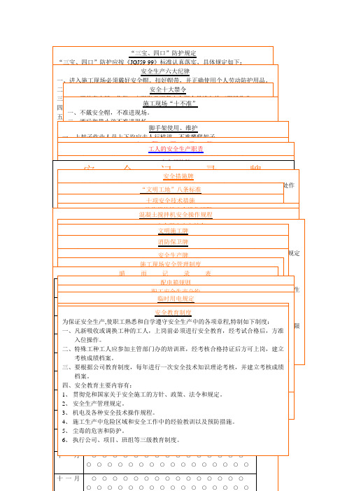 建筑施工工地安全文明标语牌全套