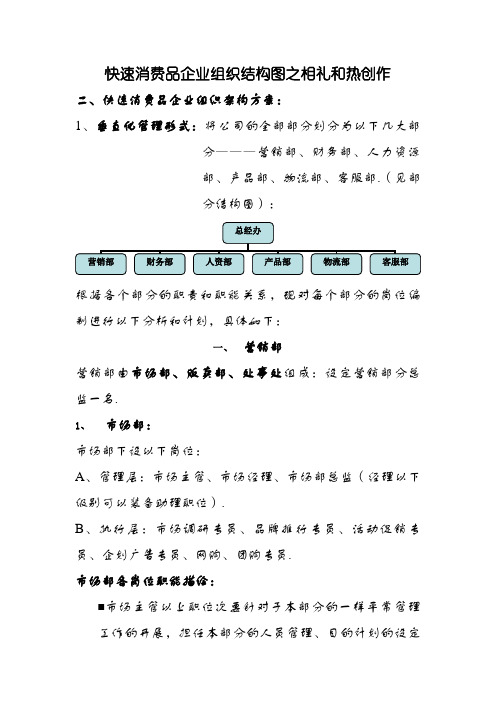 快消品企业组织架构