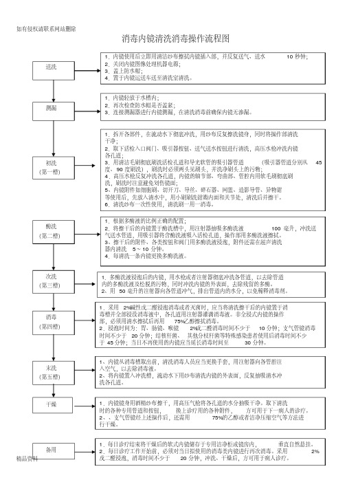 消毒内镜清洗消毒操作流程图教学文稿